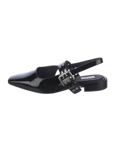Pre-owned Rag & Bone Leather Slingback Flats In Black