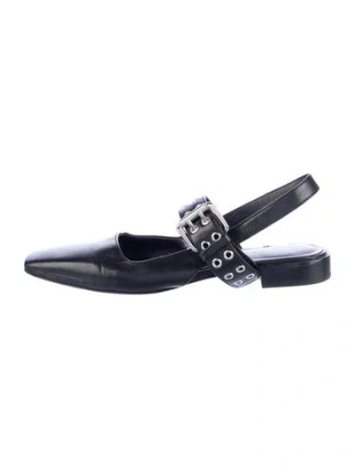 Pre-owned Rag & Bone Leather Slingback Flats In Black