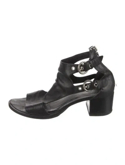 Pre-owned Rag & Bone Leather Slingback Sandals In Black