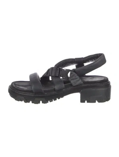 Pre-owned Rag & Bone Leather Slingback Sandals In Black