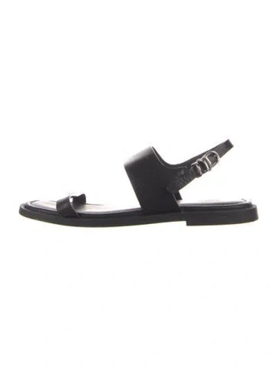 Pre-owned Rag & Bone Leather Slingback Sandals In Black