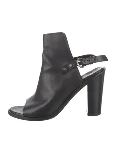 Pre-owned Rag & Bone Leather Slingback Sandals In Black