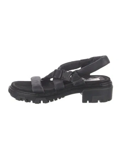 Pre-owned Rag & Bone Leather Slingback Sandals In Black