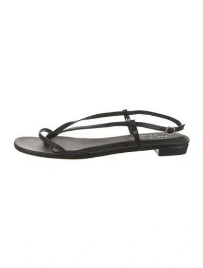Pre-owned Rag & Bone Leather Slingback Sandals In Black