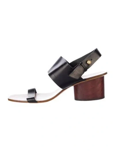 Pre-owned Rag & Bone Leather Slingback Sandals In Black