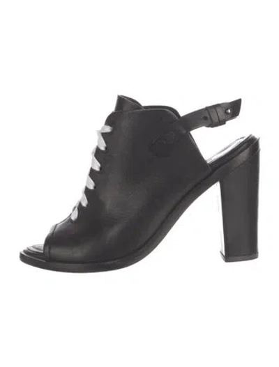 Pre-owned Rag & Bone Leather Slingback Sandals In Black