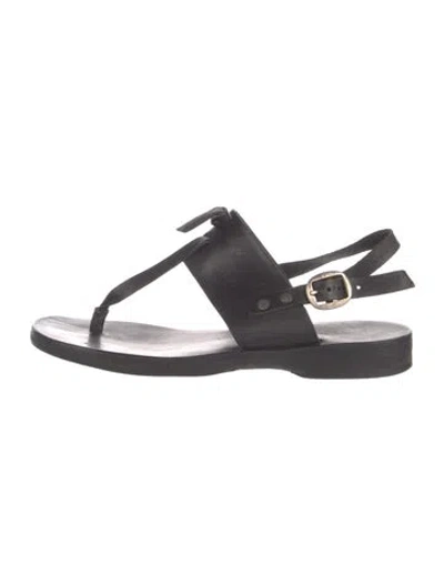 Pre-owned Rag & Bone Leather Slingback Sandals In Black