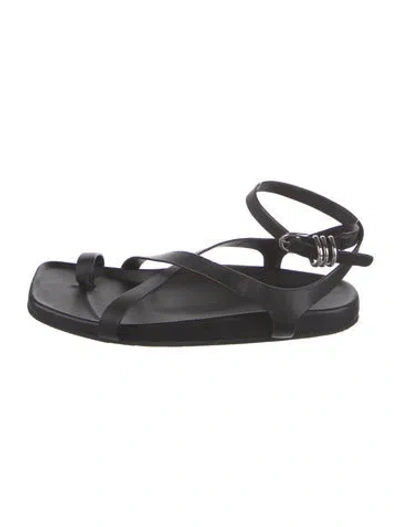 Pre-owned Rag & Bone Leather Slingback Sandals In Black