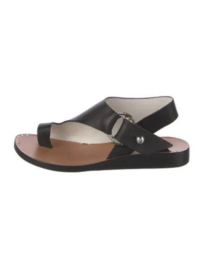 Pre-owned Rag & Bone Leather Slingback Sandals In Black