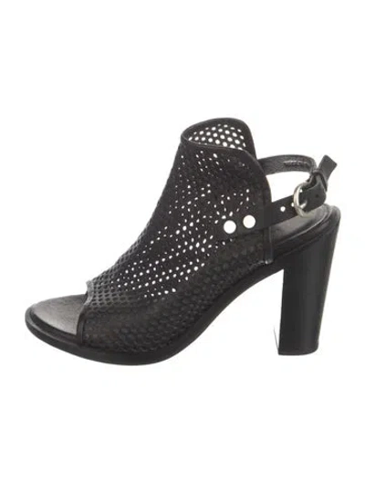 Pre-owned Rag & Bone Leather Slingback Sandals In Black