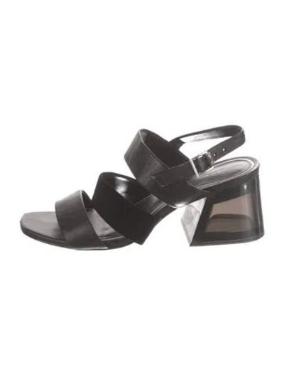 Pre-owned Rag & Bone Leather Slingback Sandals In Black