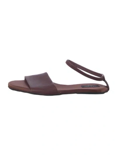 Pre-owned Rag & Bone Leather Slingback Sandals In Burgundy