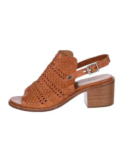 Pre-owned Rag & Bone Leather Slingback Sandals In Neutral