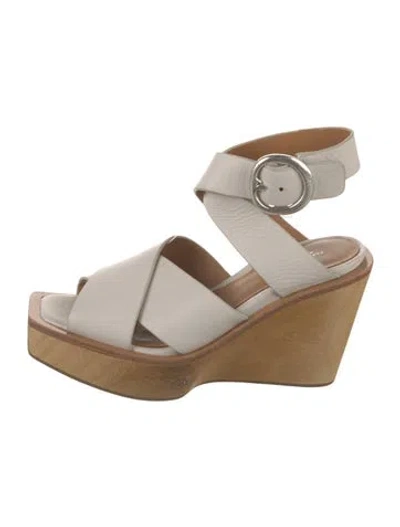 Pre-owned Rag & Bone Leather Slingback Sandals In Neutral