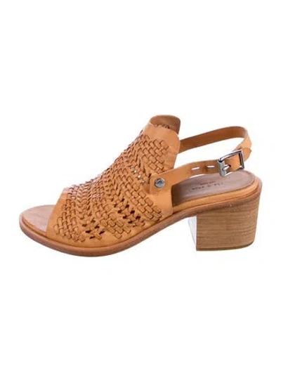 Pre-owned Rag & Bone Leather Slingback Sandals In Neutral