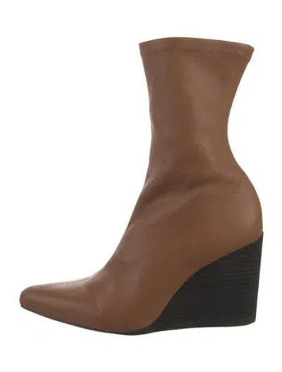 Pre-owned Rag & Bone Leather Sock Boots In Brown