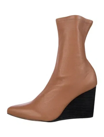Pre-owned Rag & Bone Leather Sock Boots In Brown