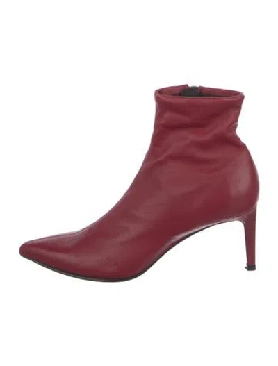 Pre-owned Rag & Bone Leather Sock Boots In Red