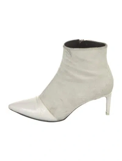 Pre-owned Rag & Bone Leather Sock Boots In White