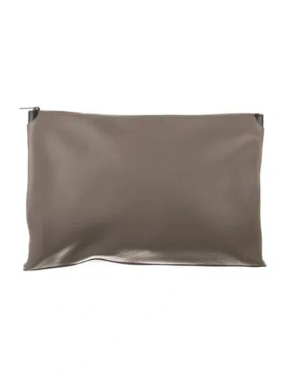 Pre-owned Rag & Bone Leather Solid Cosmetic Bag. In Gray