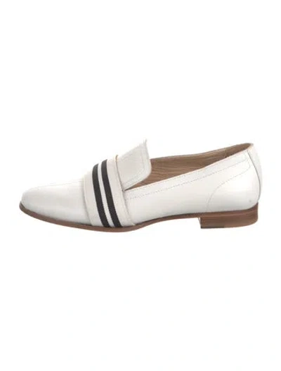 Pre-owned Rag & Bone Leather Striped Loafers In White