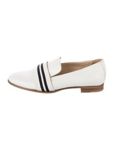 Pre-owned Rag & Bone Leather Striped Loafers In White