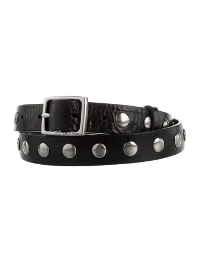 Pre-owned Rag & Bone Leather Studded Accents Belt In Black