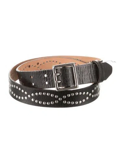 Pre-owned Rag & Bone Leather Studded Accents Belt In Black