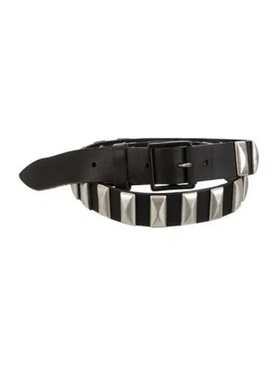Pre-owned Rag & Bone Leather Studded Accents Belt In Black