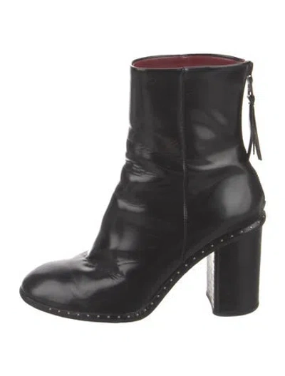 Pre-owned Rag & Bone Leather Studded Accents Boots In Black