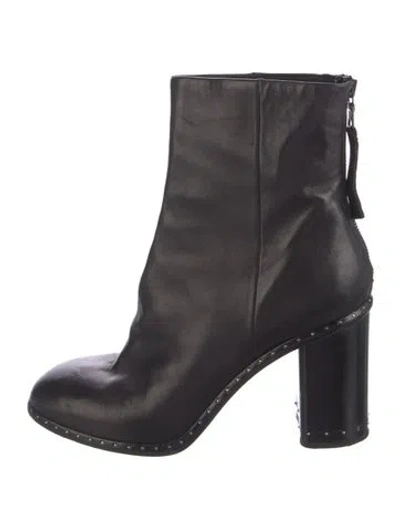 Pre-owned Rag & Bone Leather Studded Accents Boots In Black