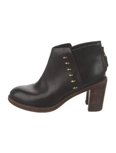 Pre-owned Rag & Bone Leather Studded Accents Boots In Black