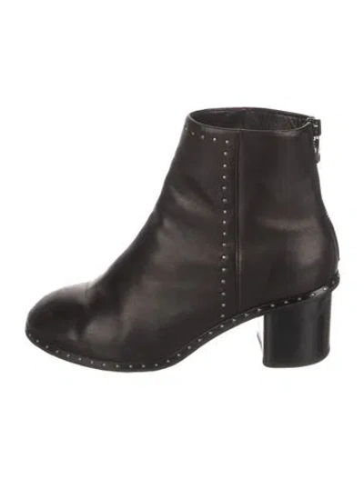 Pre-owned Rag & Bone Leather Studded Accents Boots In Black