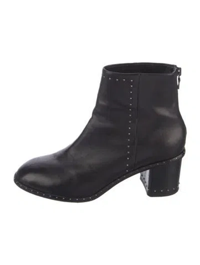 Pre-owned Rag & Bone Leather Studded Accents Boots In Black