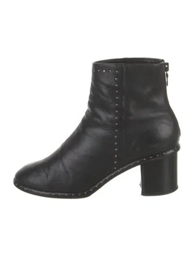 Pre-owned Rag & Bone Leather Studded Accents Boots In Black