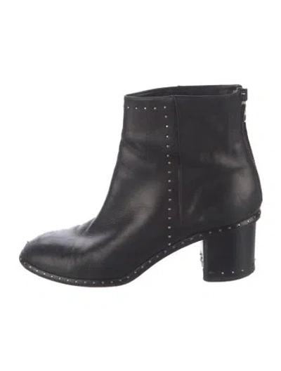 Pre-owned Rag & Bone Leather Studded Accents Boots In Black