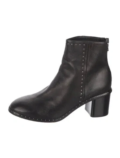 Pre-owned Rag & Bone Leather Studded Accents Boots In Black