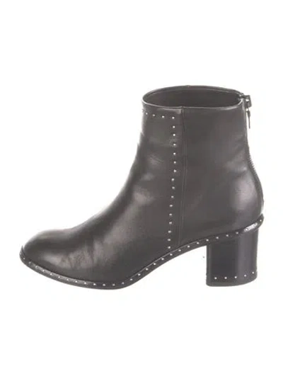 Pre-owned Rag & Bone Leather Studded Accents Boots In Black