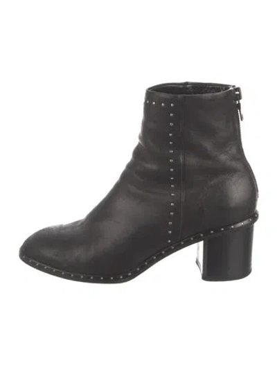 Pre-owned Rag & Bone Leather Studded Accents Boots In Black