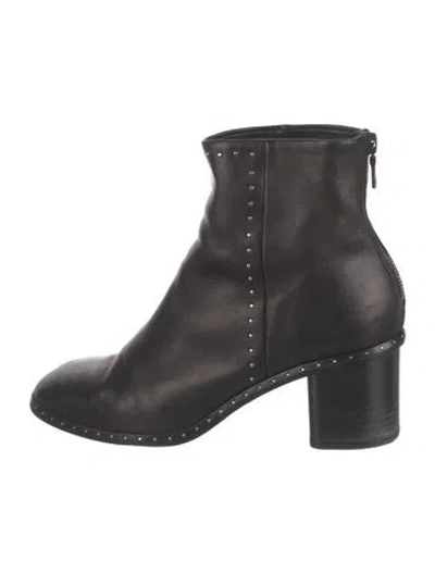 Pre-owned Rag & Bone Leather Studded Accents Boots In Black