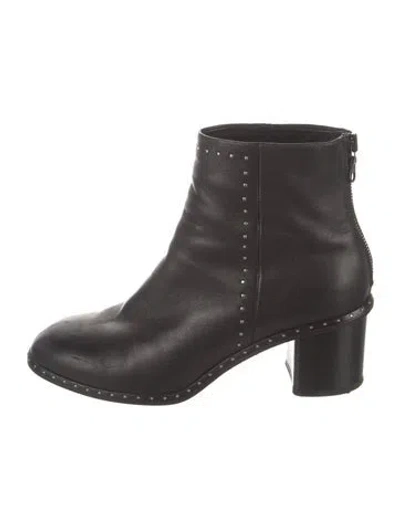 Pre-owned Rag & Bone Leather Studded Accents Boots In Black
