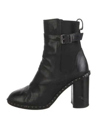 Pre-owned Rag & Bone Leather Studded Accents Boots In Black