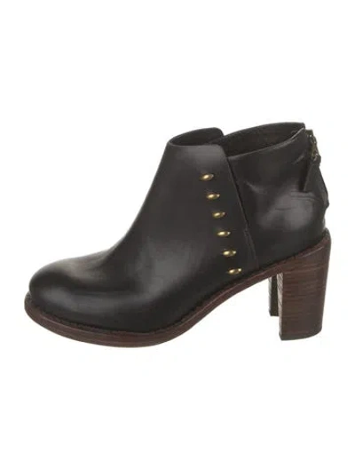 Pre-owned Rag & Bone Leather Studded Accents Boots In Black/brown