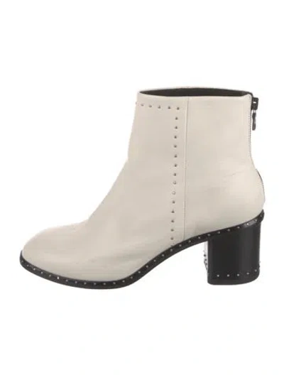 Pre-owned Rag & Bone Leather Studded Accents Boots In Neutrals