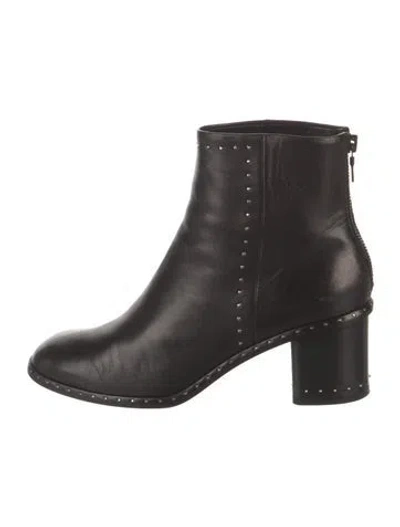 Pre-owned Rag & Bone Leather Studded Accents Chelsea Boots In Black