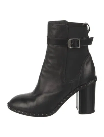 Pre-owned Rag & Bone Leather Studded Accents Chelsea Boots In Black