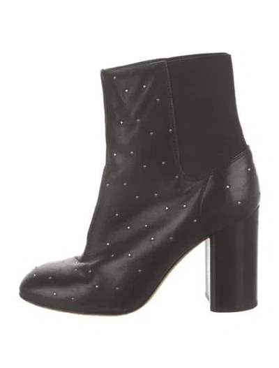 Pre-owned Rag & Bone Leather Studded Accents Chelsea Boots In Black