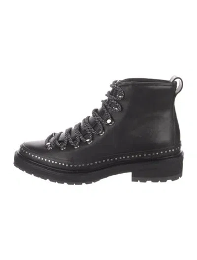 Pre-owned Rag & Bone Leather Studded Accents Combat Boots In Black