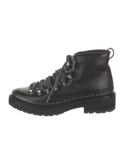 Pre-owned Rag & Bone Leather Studded Accents Combat Boots In Black