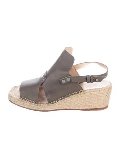 Pre-owned Rag & Bone Leather Studded Accents Espadrilles In Grey